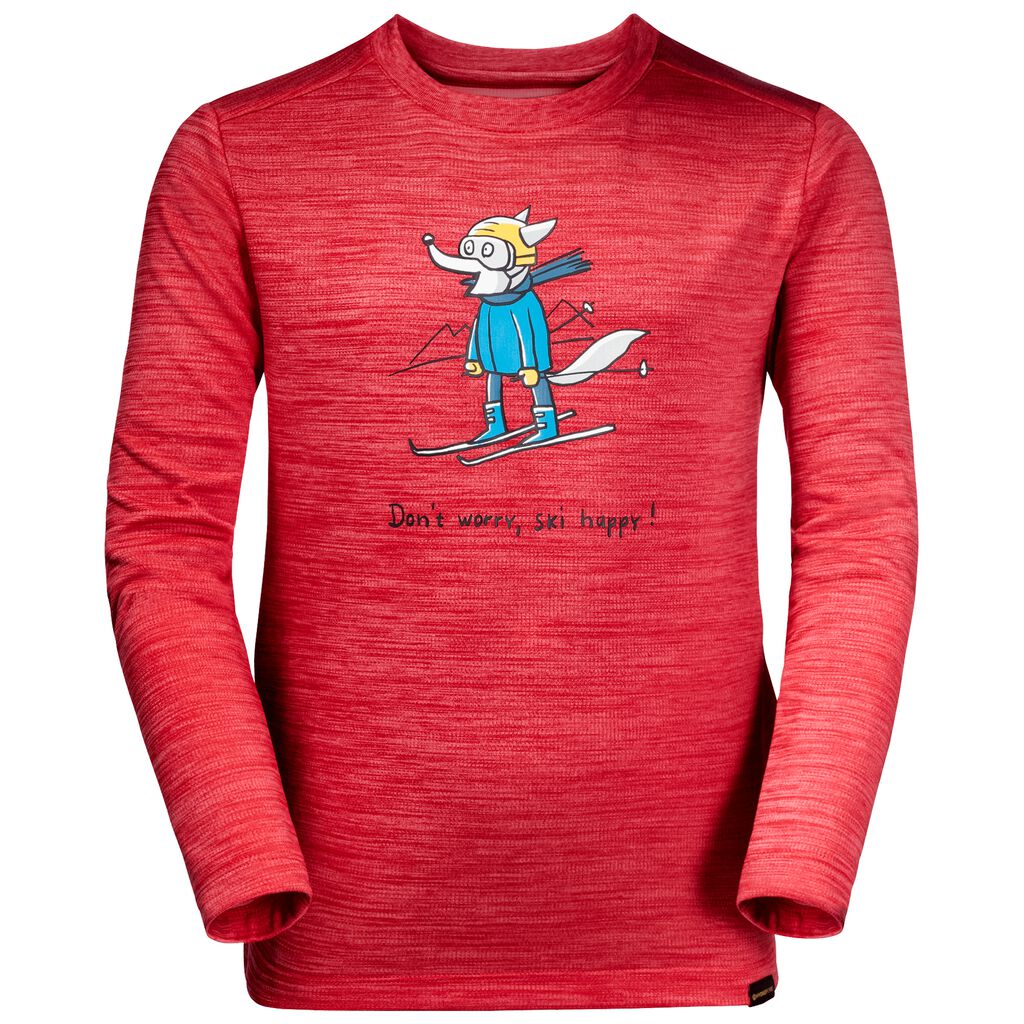 Jack Wolfskin SKIING WOLF LONGSLEEVE φούτερ παιδικά κοκκινα | GR8945700